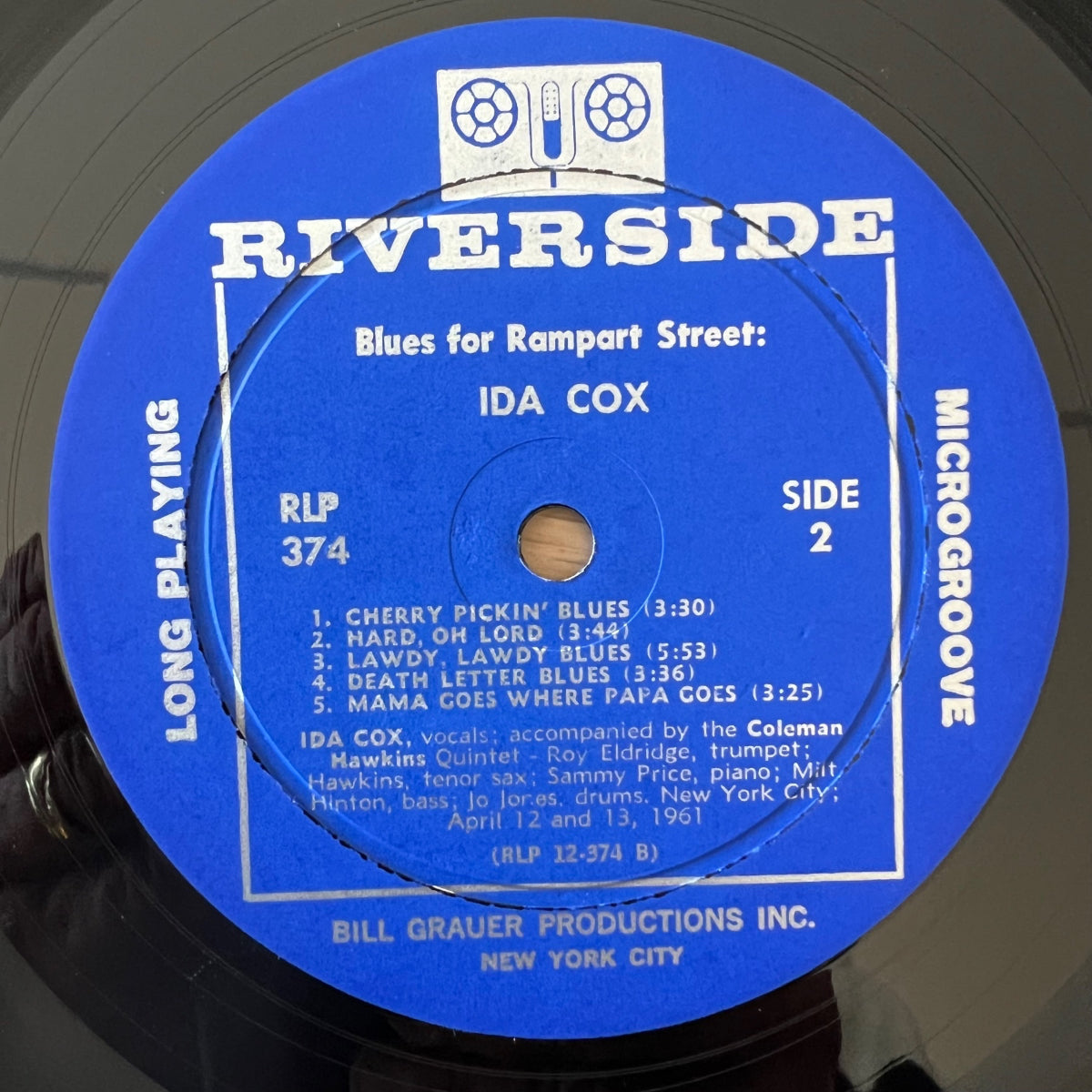Ida Cox &amp; Coleman Hawkins Quintet - Blues For Rampart Street / 1st US Press. 1961 - (M-/VG+)