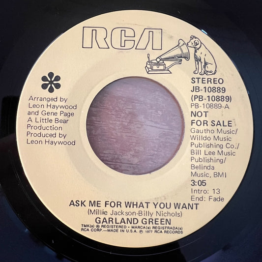 Garland Green - Ask Me For What You Want / US-Promo 1977 - (M-/Neutral)