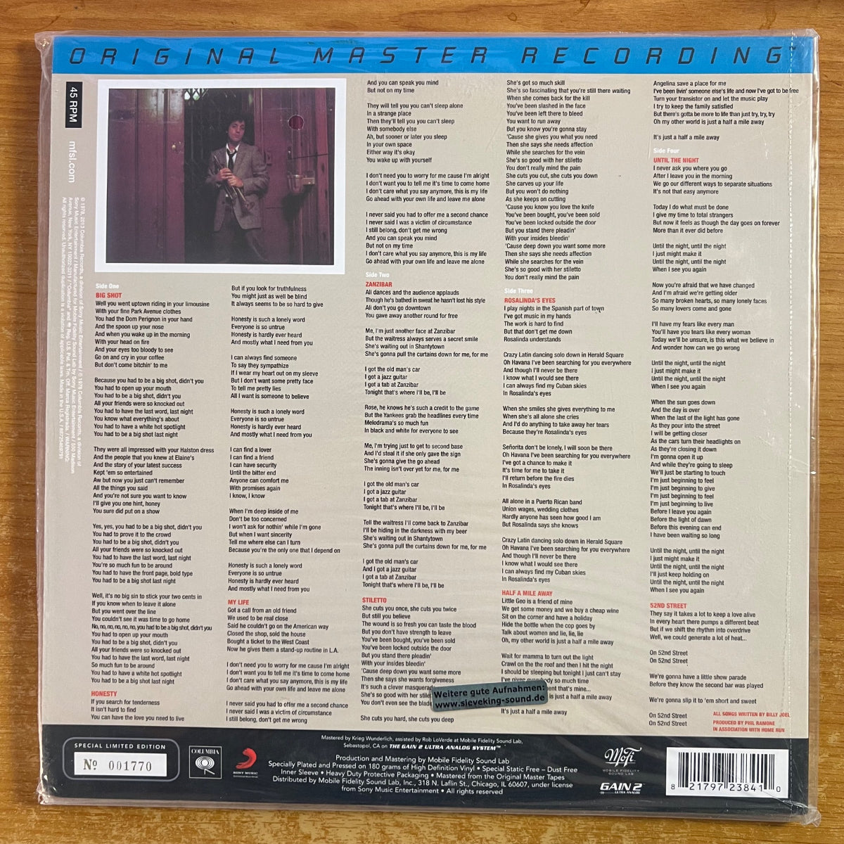 Billy Joel - 52nd Street / 2 LP - Audiophile MFSL 2013 - (Mint & Sealed)