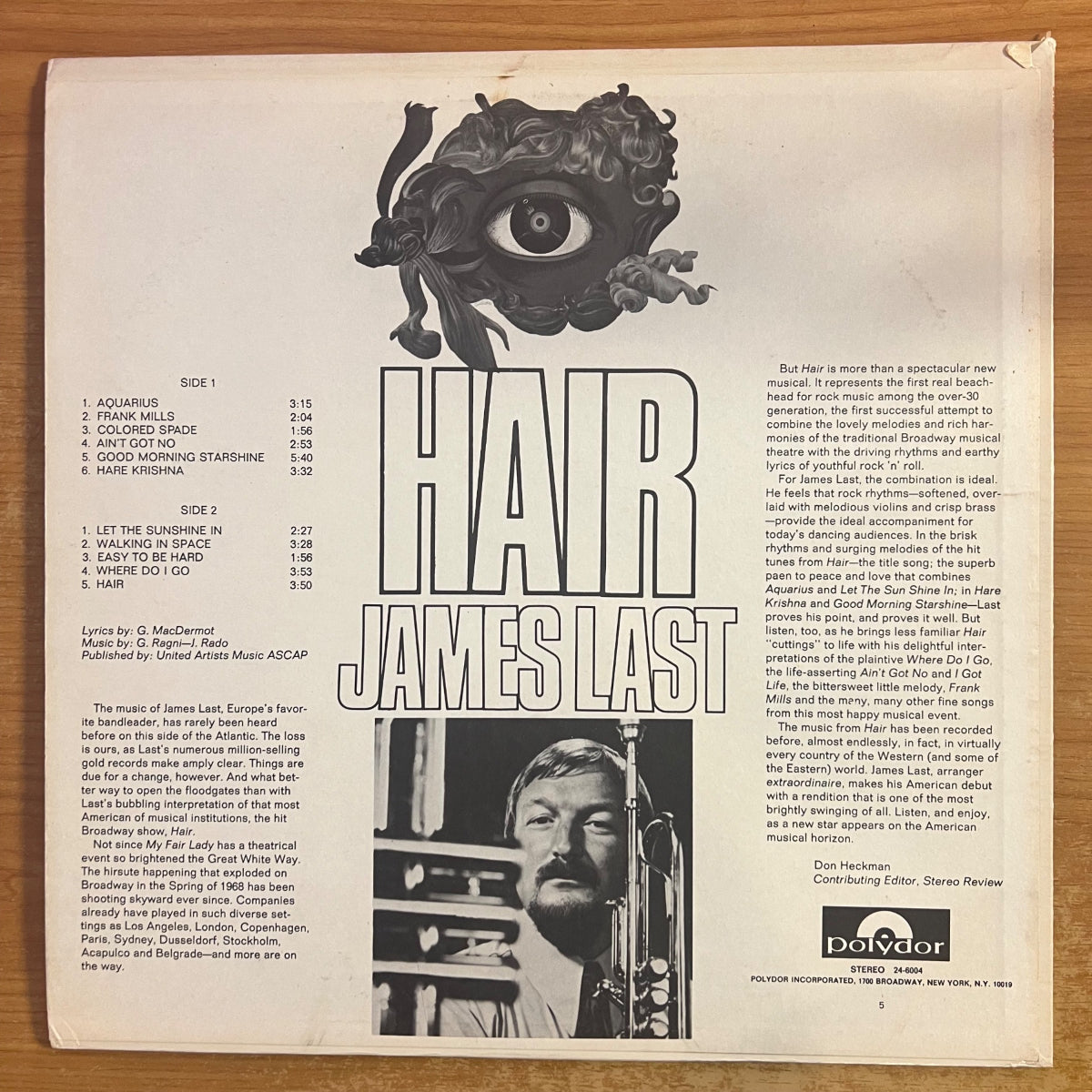 James Last - Hair / 1. US-Press. 1969 - (M-/VG++)