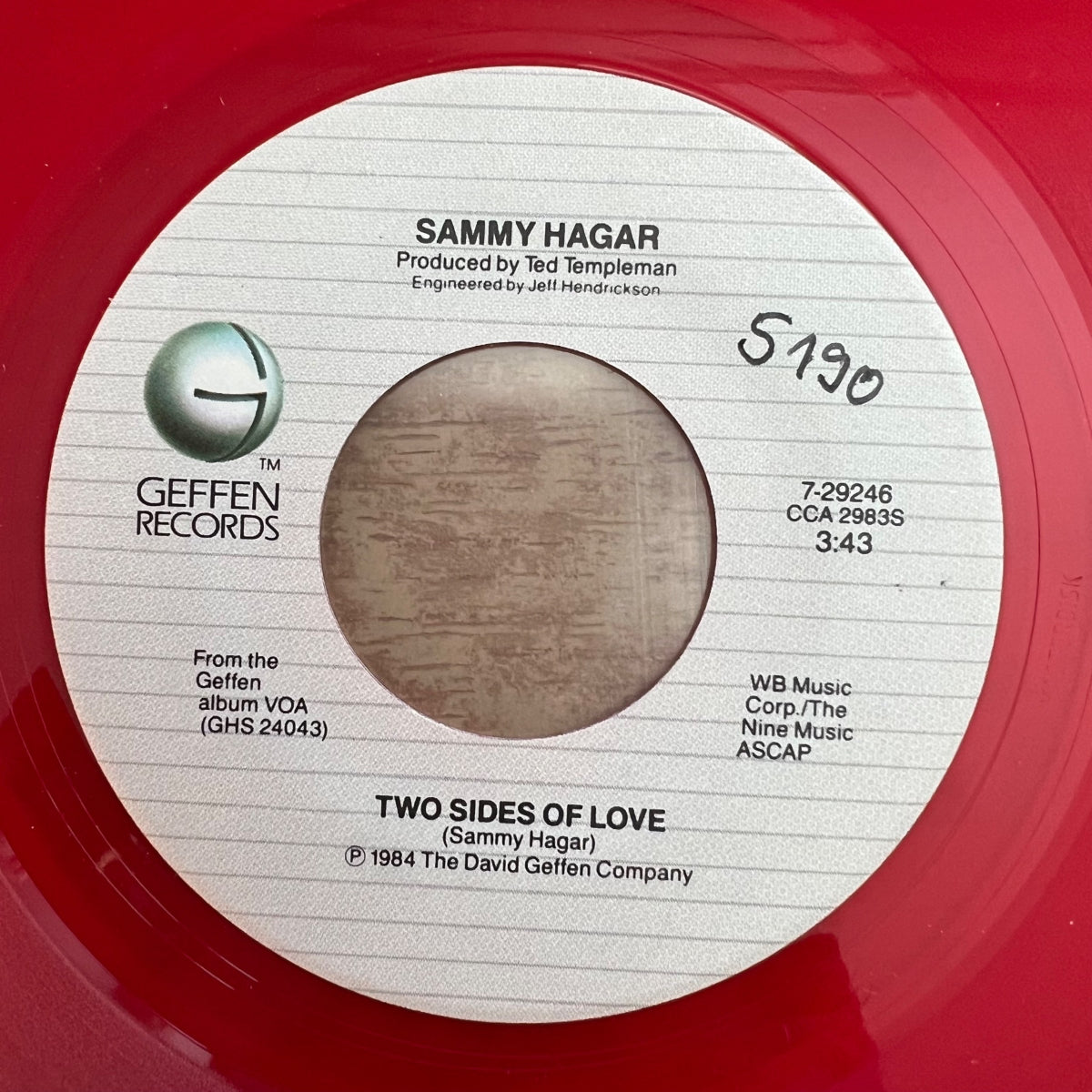 Sammy Hagar - Two Sides Of Love / 1. US-Press. 1984 - Red Vinyl - (M-/VG++)