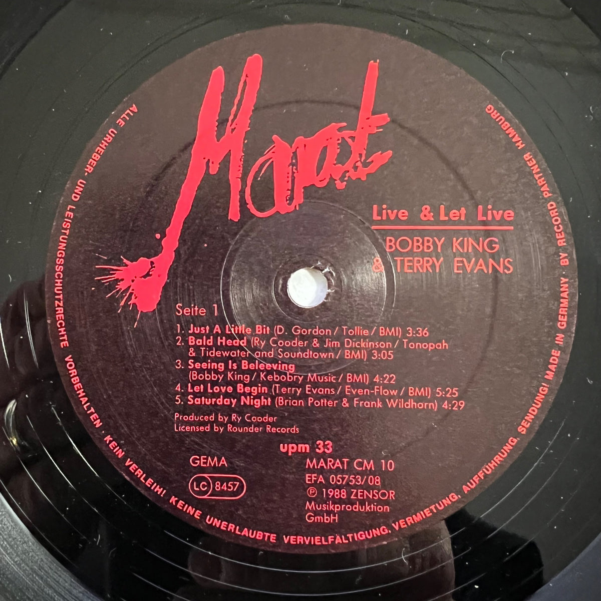 Bobby King & Terry Evans - Live And Let Live / 1. D-Press. 1988 - (M-/M-)