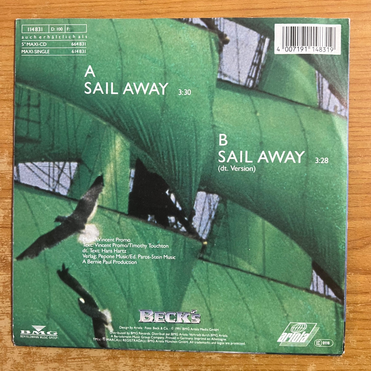 Hans Hartz - Sail Away / 1. D-Press. 1991 - (M-/M-)