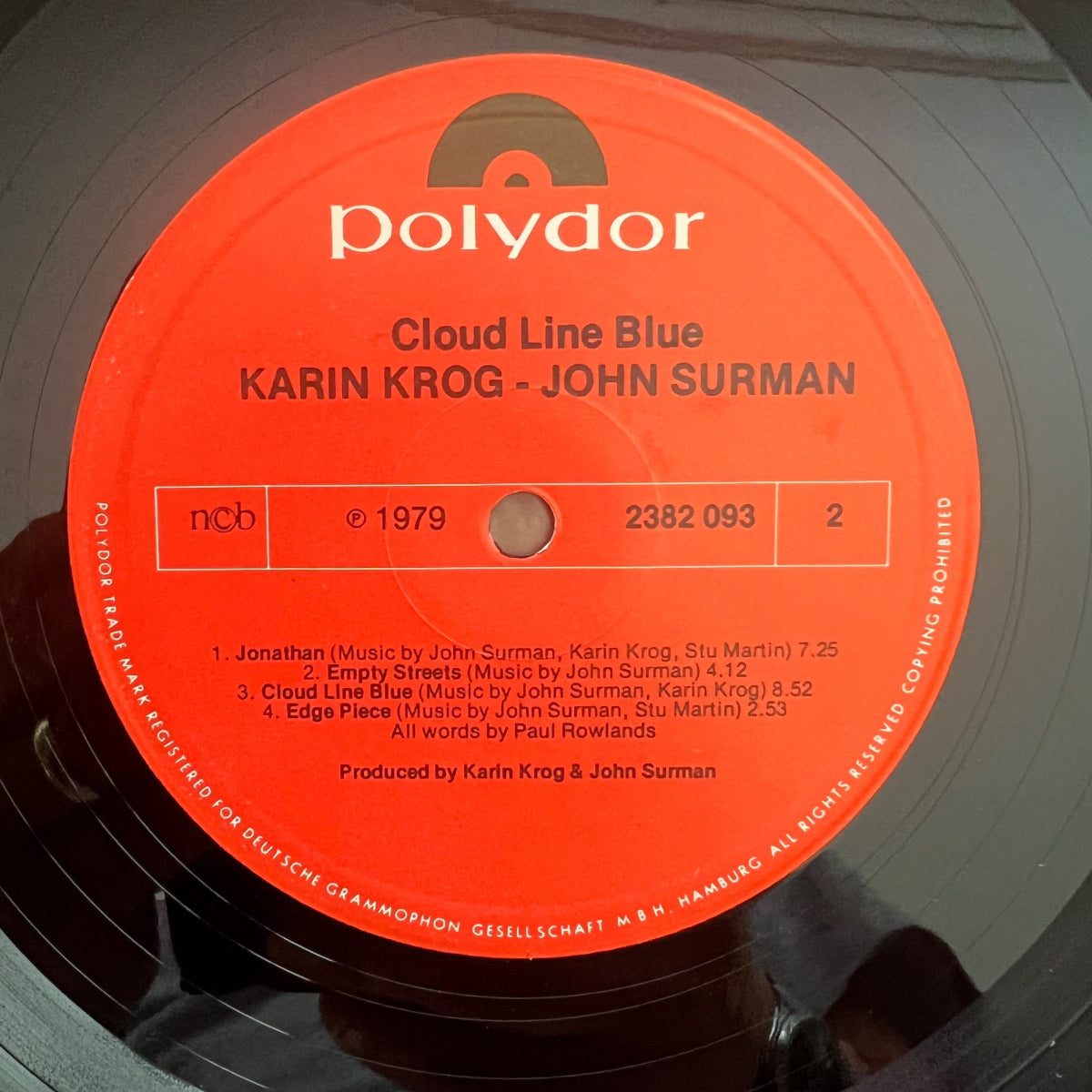 Karin Krog & John Surman - Cloud Line Blue / 1. Scandinavian/German-Press. 1979 - (VG++/VG++)