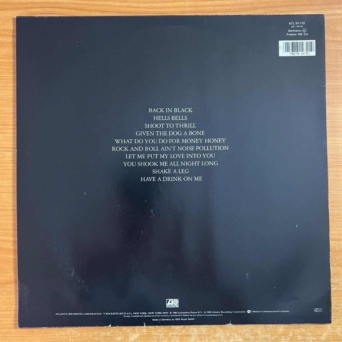 AC/DC - Back In Black // EU Reissue - (M-/VG++)