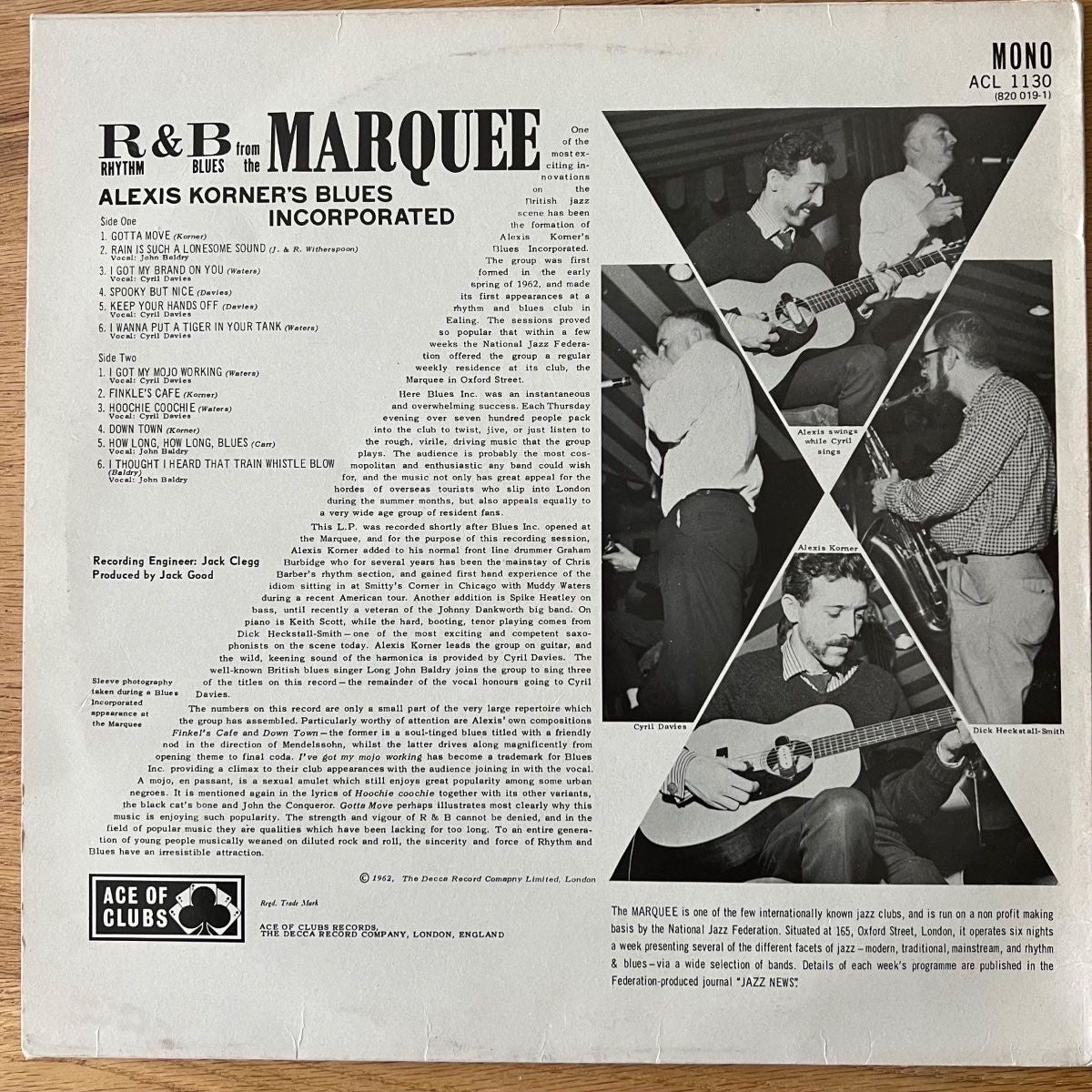 Alexis Korner's Blues Incorporated - R&B From The Marquee / UK-Press. 1986 - (M-/VG++)