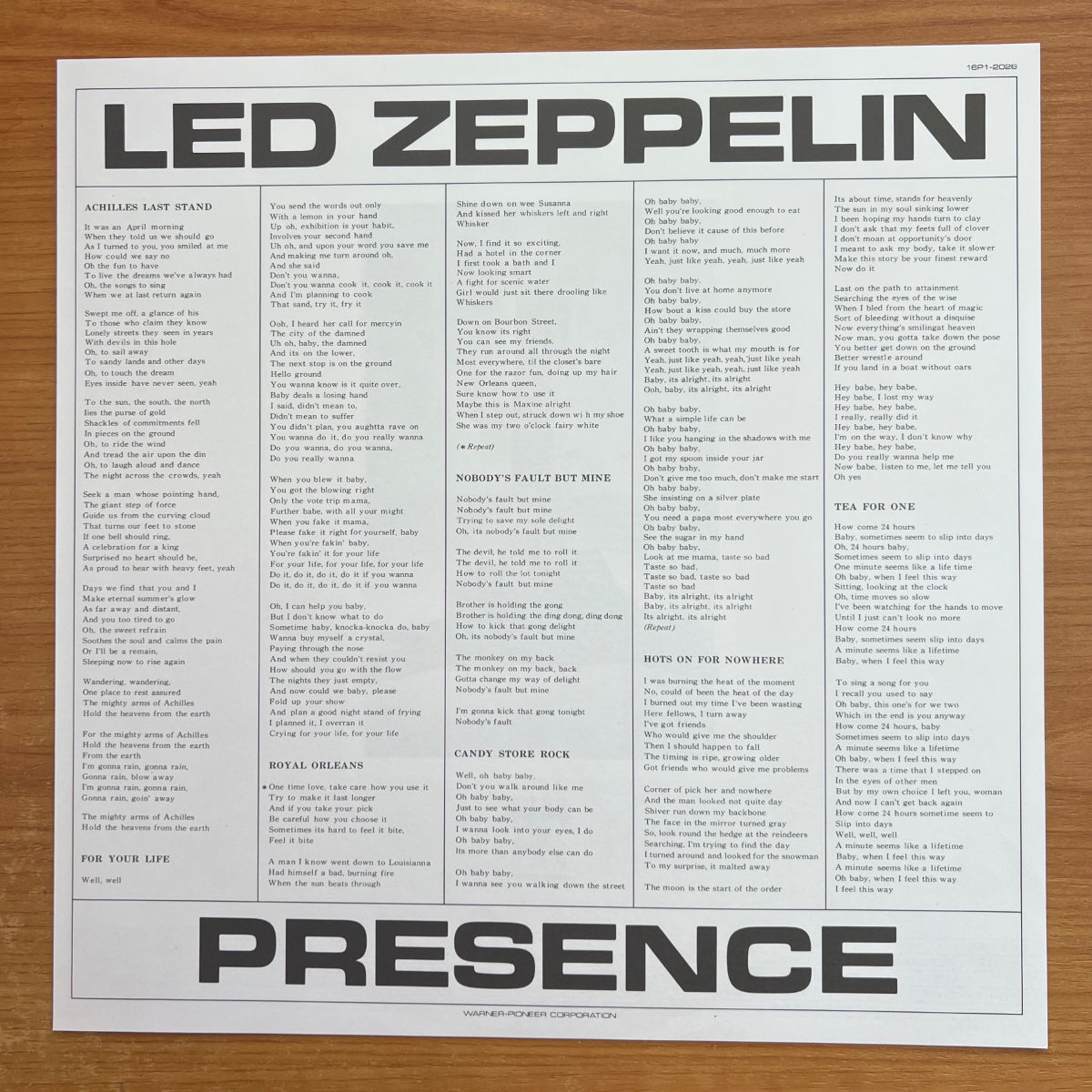 Led Zeppelin - Presence / Japan-Press. 1988 - (Mint)