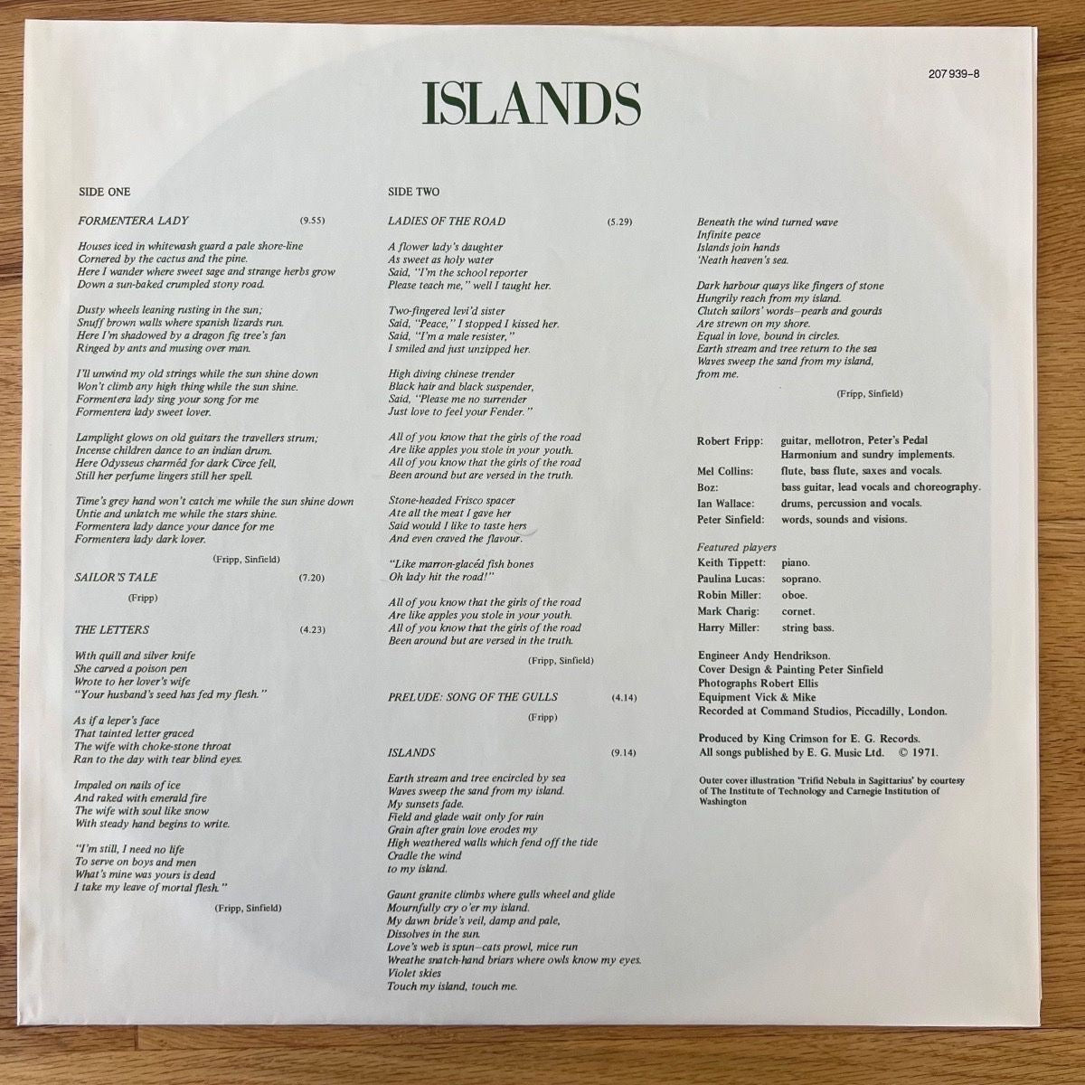 King Crimson - Islands / EU-Press. 1987 - (M-/M-)