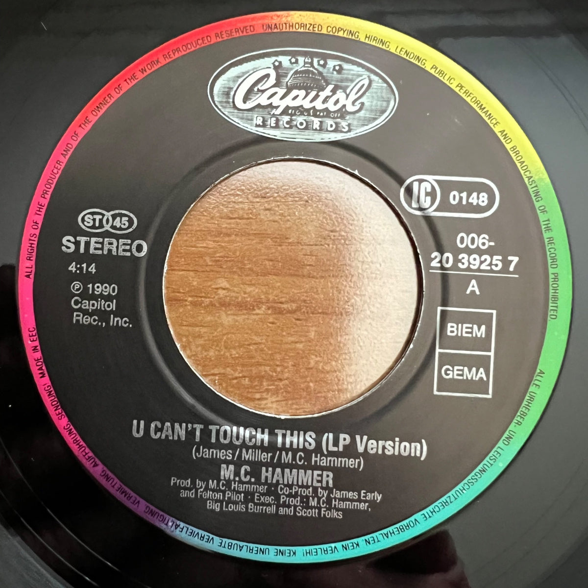 M.C. Hammer - U Can't Touch This / 1. EU-Press. 1990 - (M-/M-)