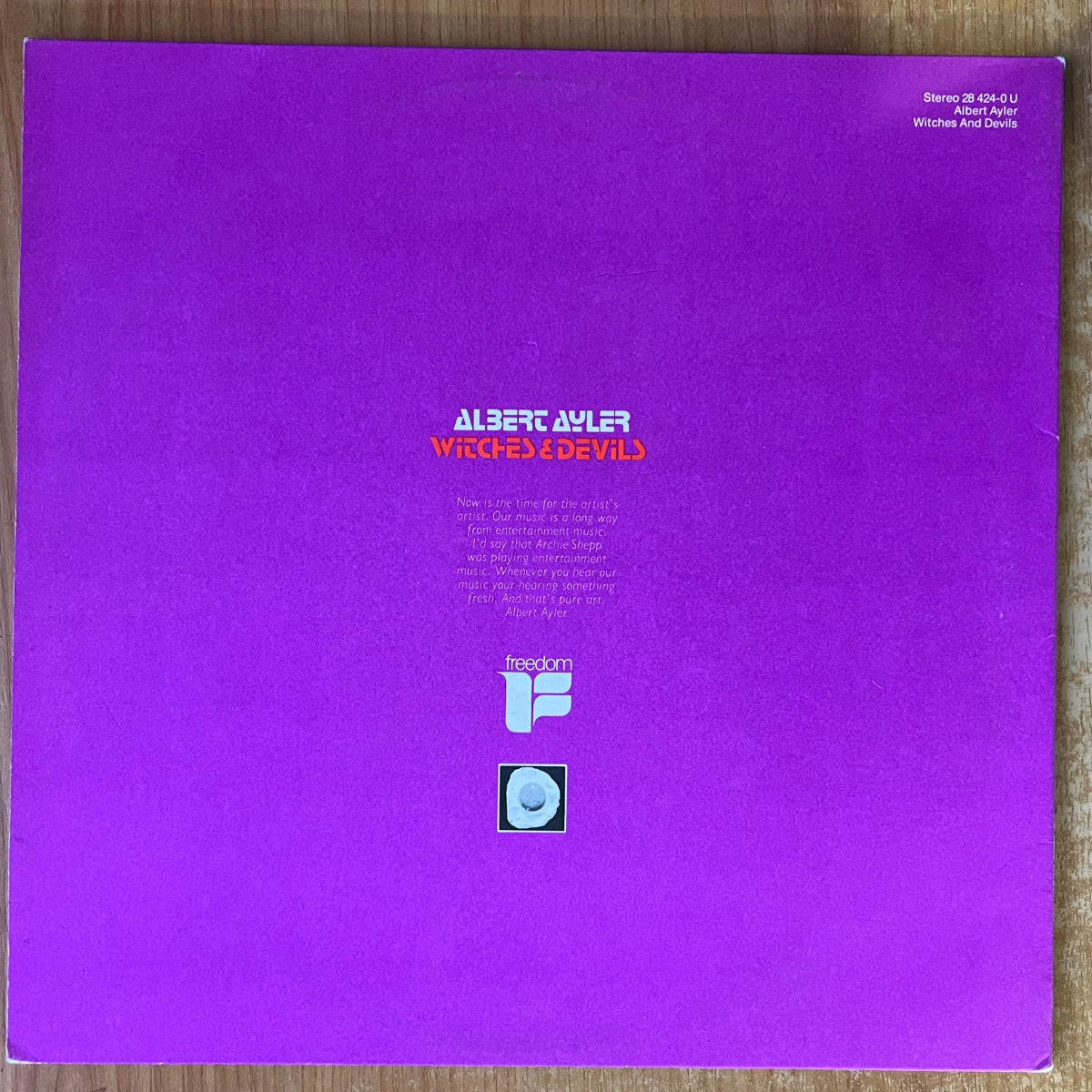 Albert Ayler - Witches & Devils / 1st UK Press. 1972 - (M-/VG++)