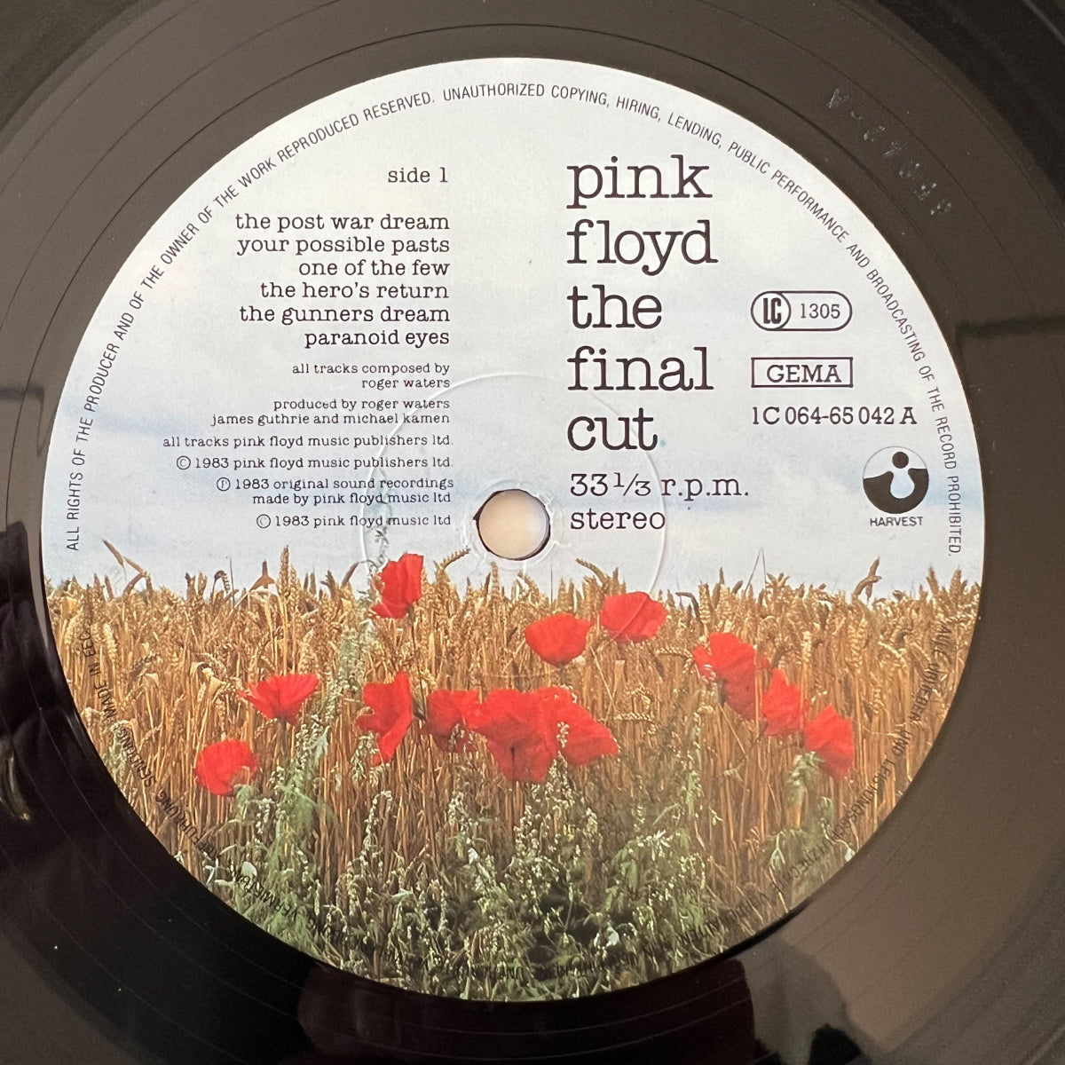 Pink Floyd - The Final Cut / 1. D-Press. 1983 - (VG+/VG++)