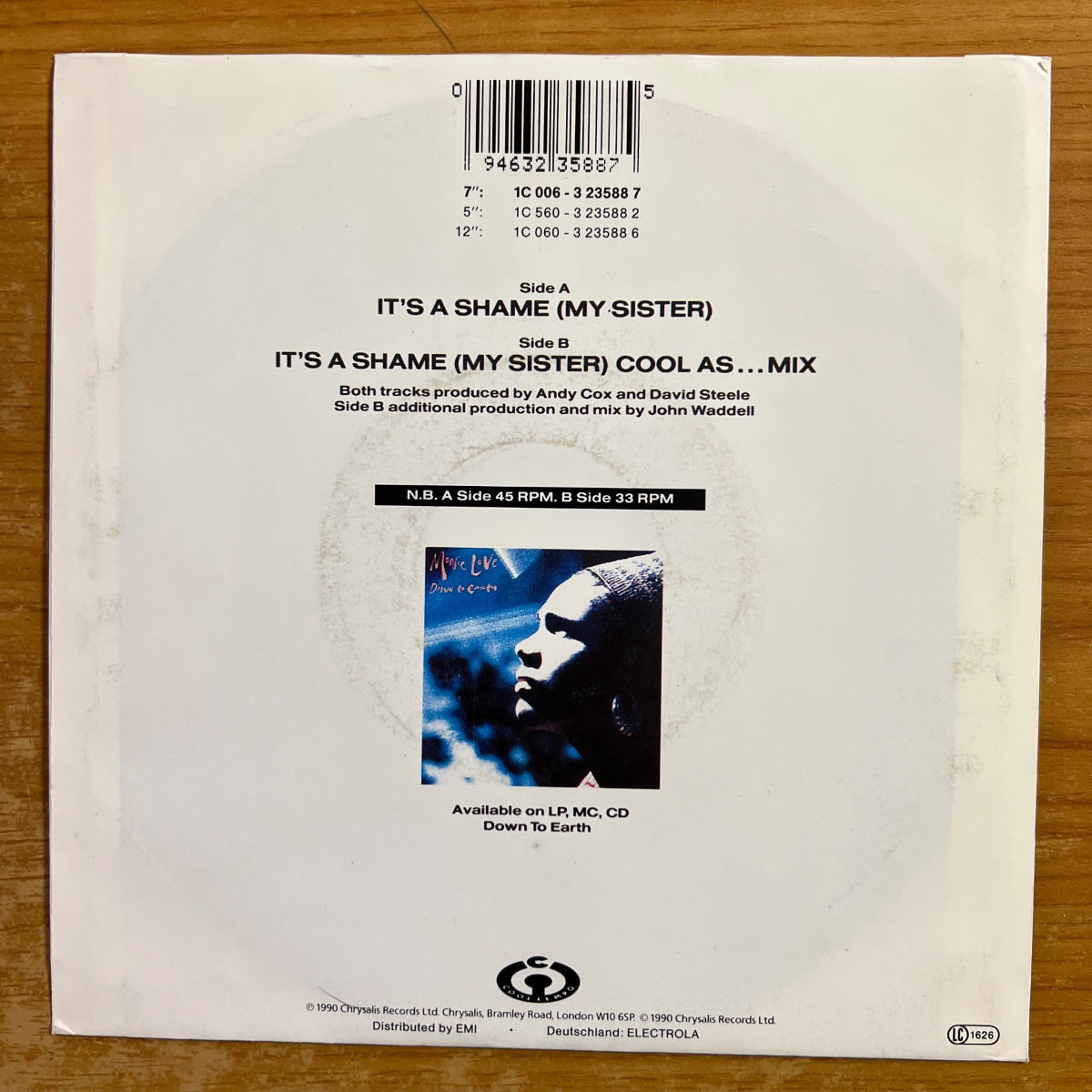 Monie Love feat. True Image - Ot's A Shame / 1. EU 1990 - (M-/VG++)
