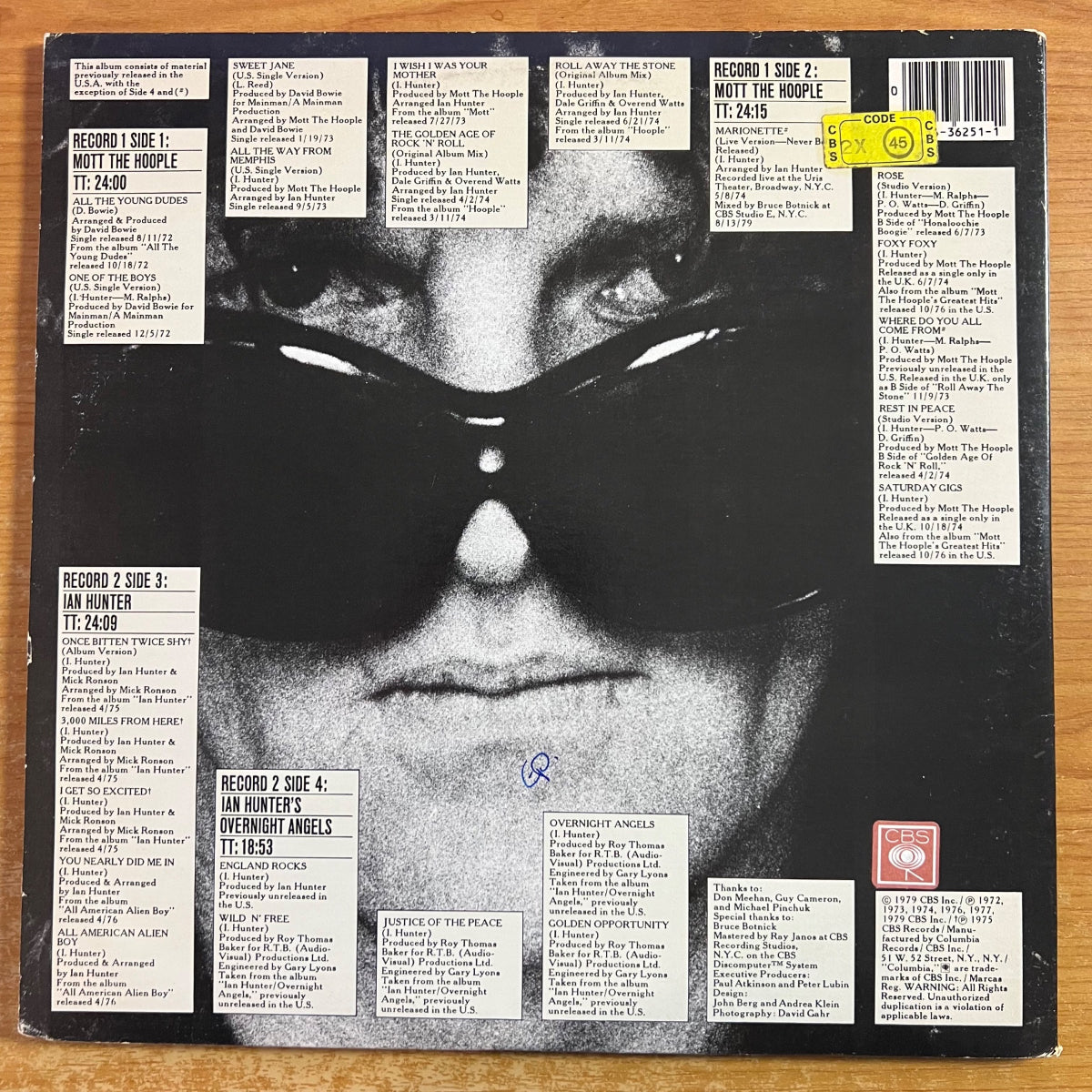 Ian Hunter - Shades Of Ian Hunter / 2 LP - 1st US Press. 1979 - (M-/VG+)
