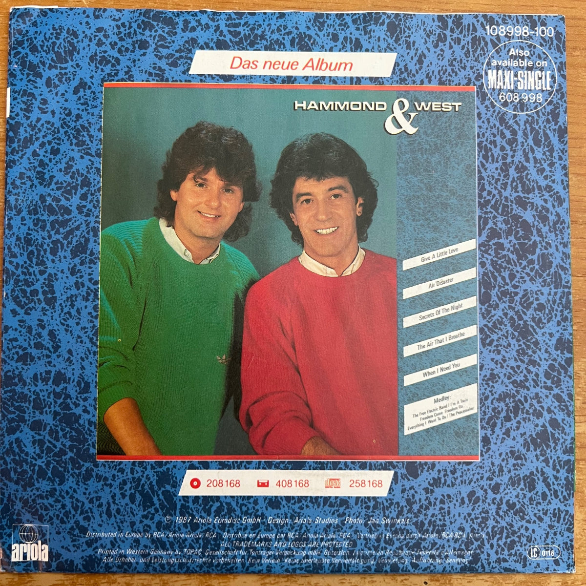 Hammond & West - Secrets Of The Night / 1. D-Press. 1987 - (VG++/M-)