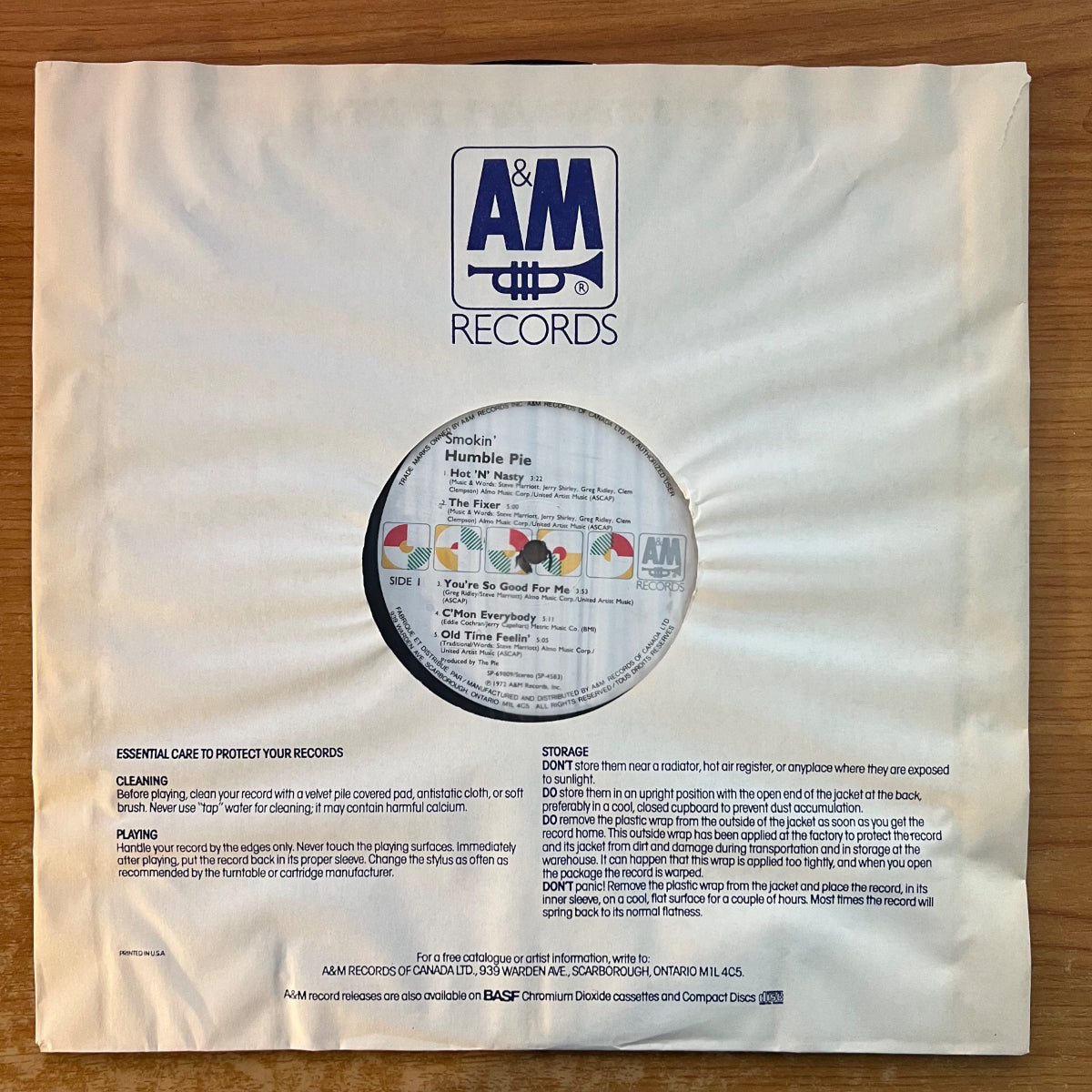 Humble Pie - Smokin' / Presse canadienne. RE - (M-/VG++)