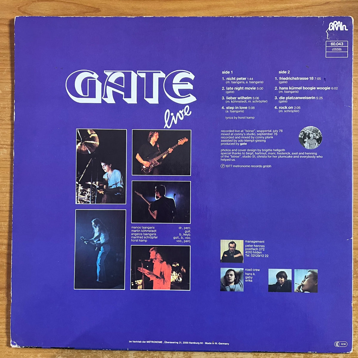 Gate - Live / 1. D-Press. 1977 - (M-/VG+)