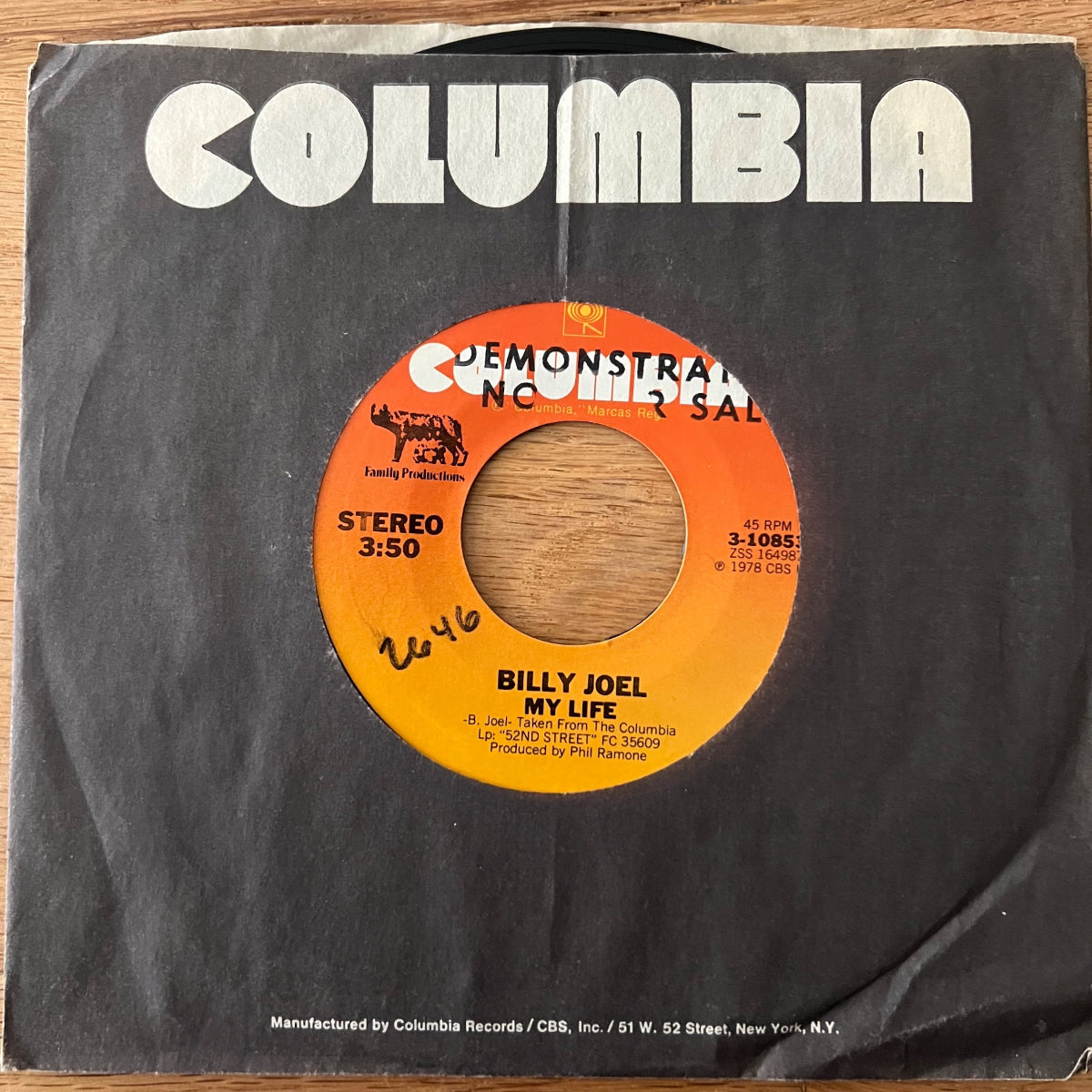 Billy Joel - My Life / 1. US-Press. 1978