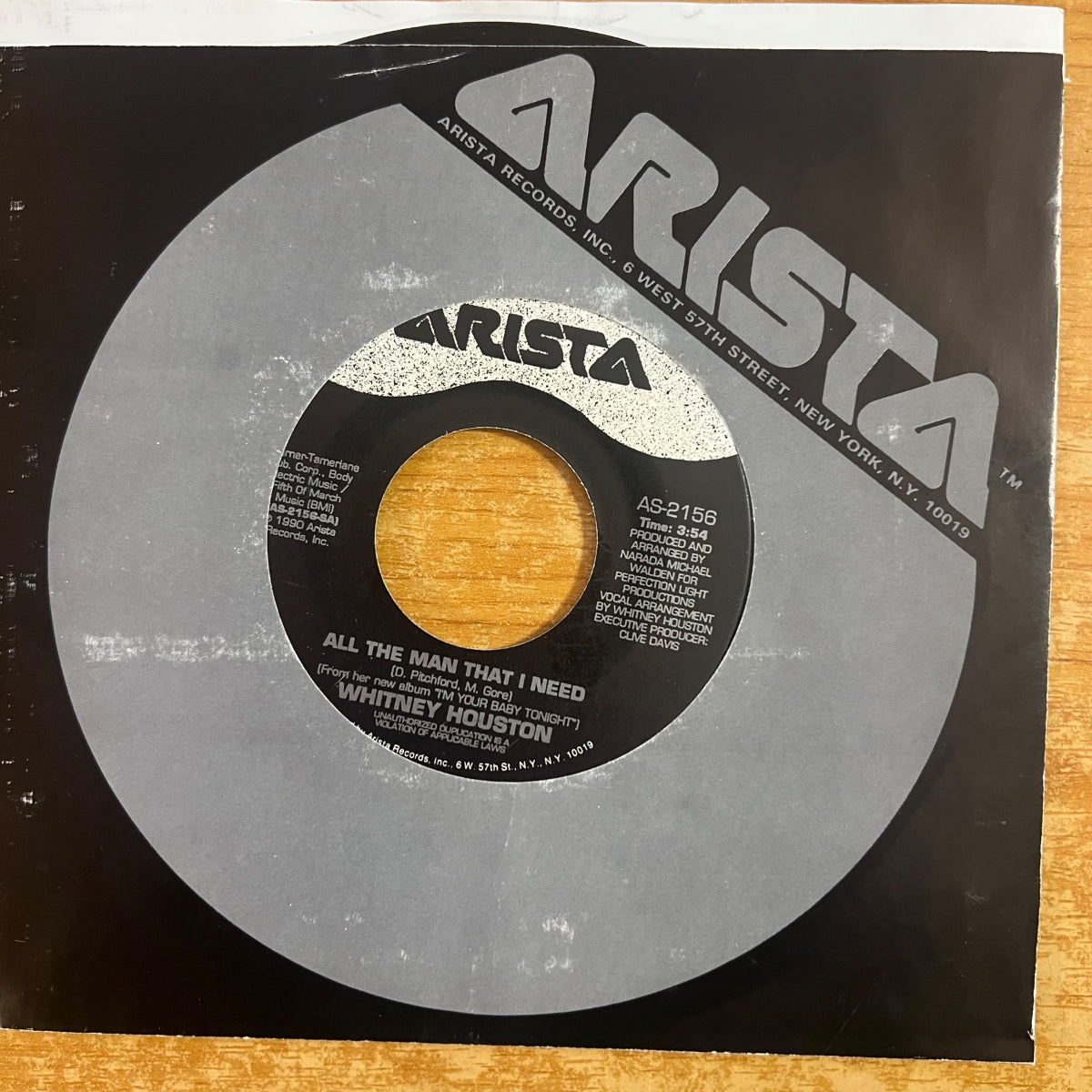 Whitney Houston - All The Man That I Need / 1er pressage US 1990 - (M-/VG++)