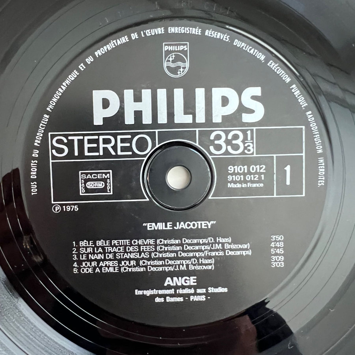 Ange - Emile Jacotey / 1. France-Press. 1975 - (M-/M-)