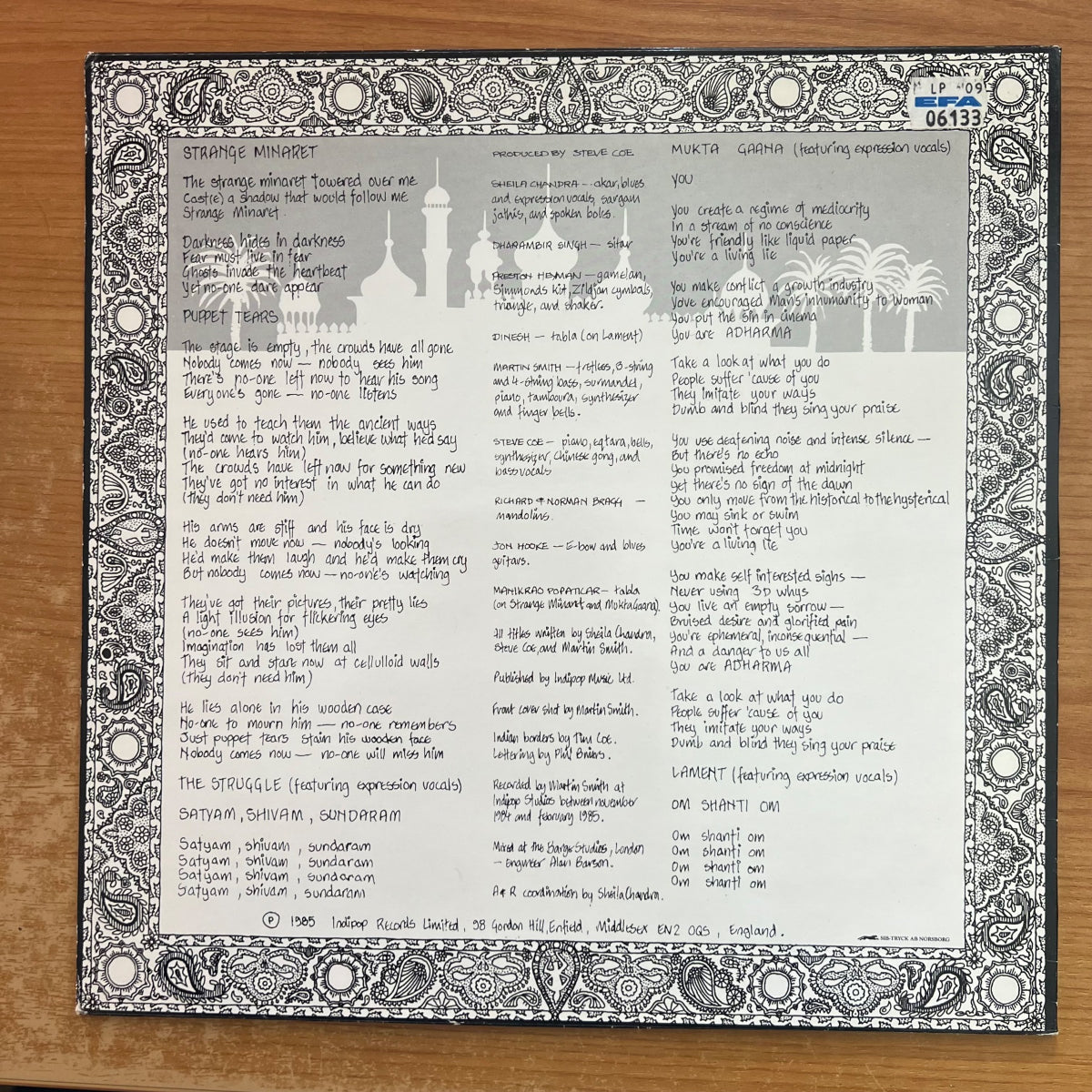 Sheila Chandra - The Struggle / 1. UK-Press. 1985 - (VG++/VG++)