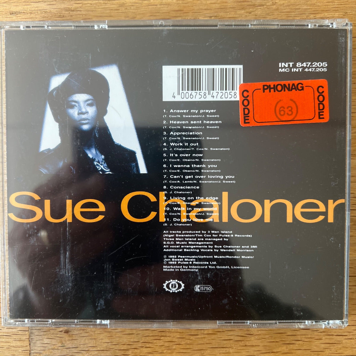 Sue Chaloner - Appreciation / CD - 1. D-Press. 1992 - (M-/M-)