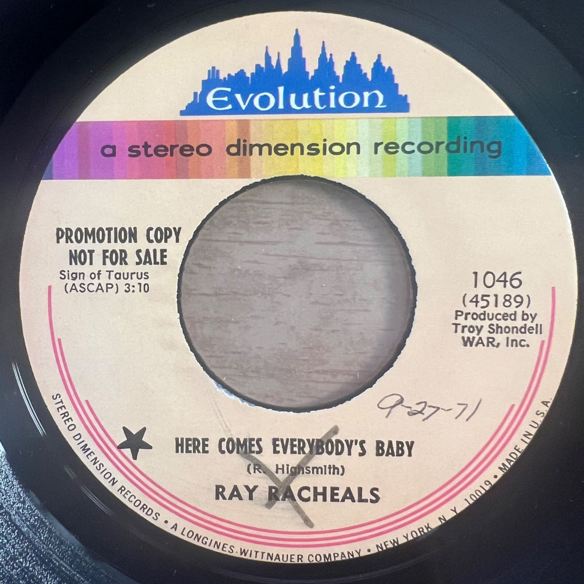 Ray Racheals - Here Comes Everybody's Baby / US-Promo 1975 - (VG++/Neutral)