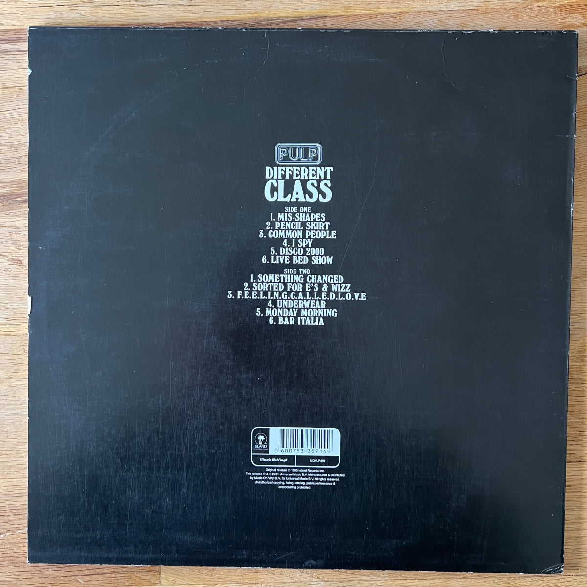 Pulp - Different Class / EU-Press. 2011 - Music On Vinyl Edition - (VG++/VG++)