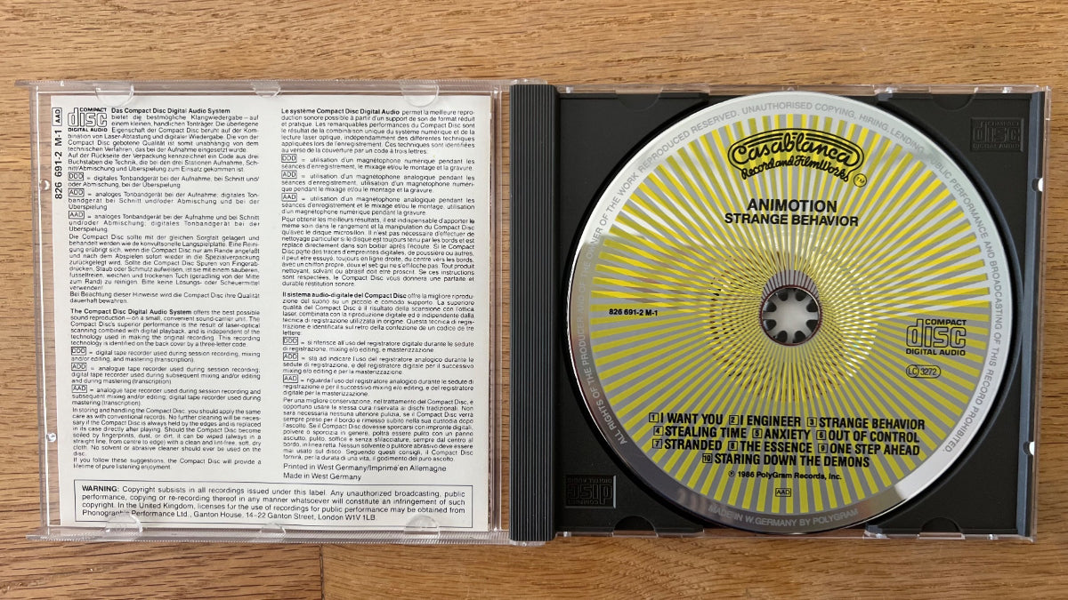 Animation - Strange Behavior / CD - 1. D-Press. 1986 - (M-/M-)