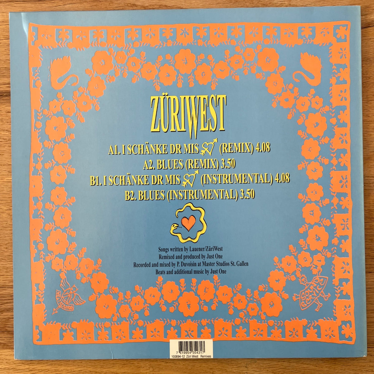 Züri West - Remixed By Just One / 12" Maxi - 1. Swiss 1994 - (M-(M-)