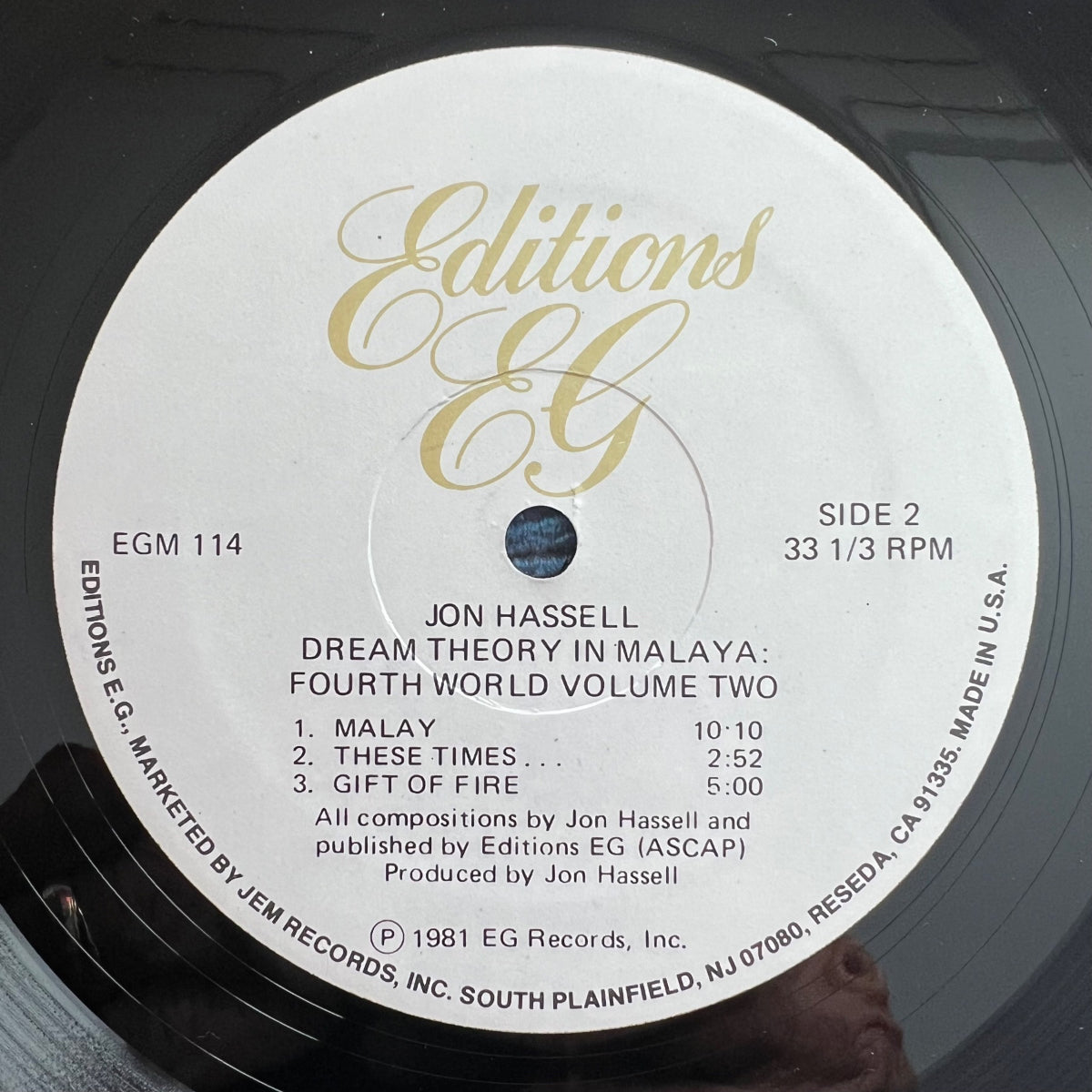 Jon Hassell - Dream Theory In Malaya / 1. US-Press. 1981 - (M-/VG++)
