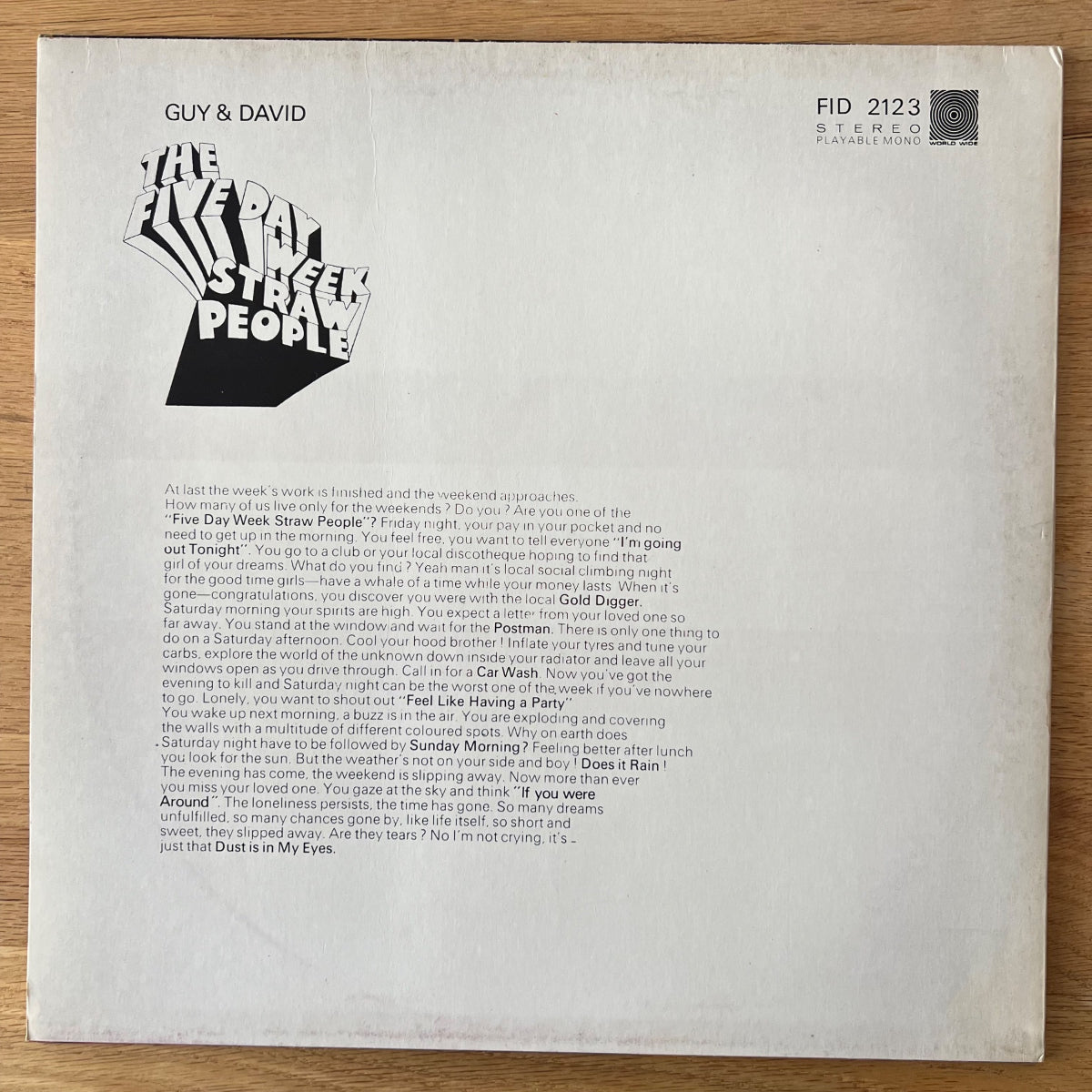 Five Day Week Straw People - Same / EU-Press. RE - (M-/VG++)