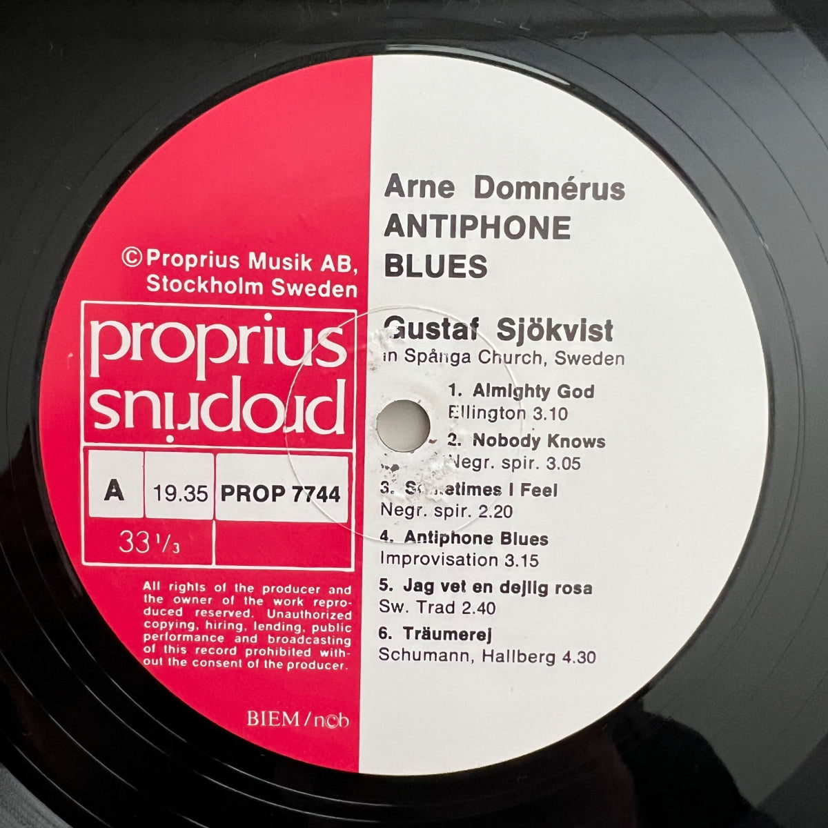 Arne Domnérus & Gustaf Sjökvist - Antiphone Blues / 1. Sweden-Press. 1975 - (M-/M-)