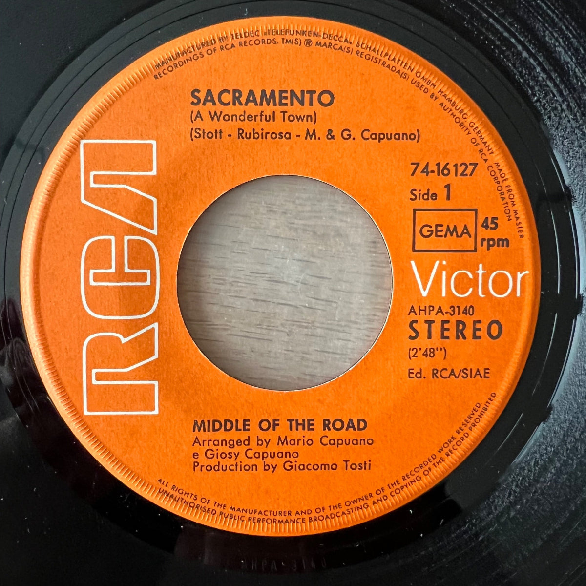 Middle Of The Road - Sacramento / 1. D-Press. 1972 - (VG++/M-)