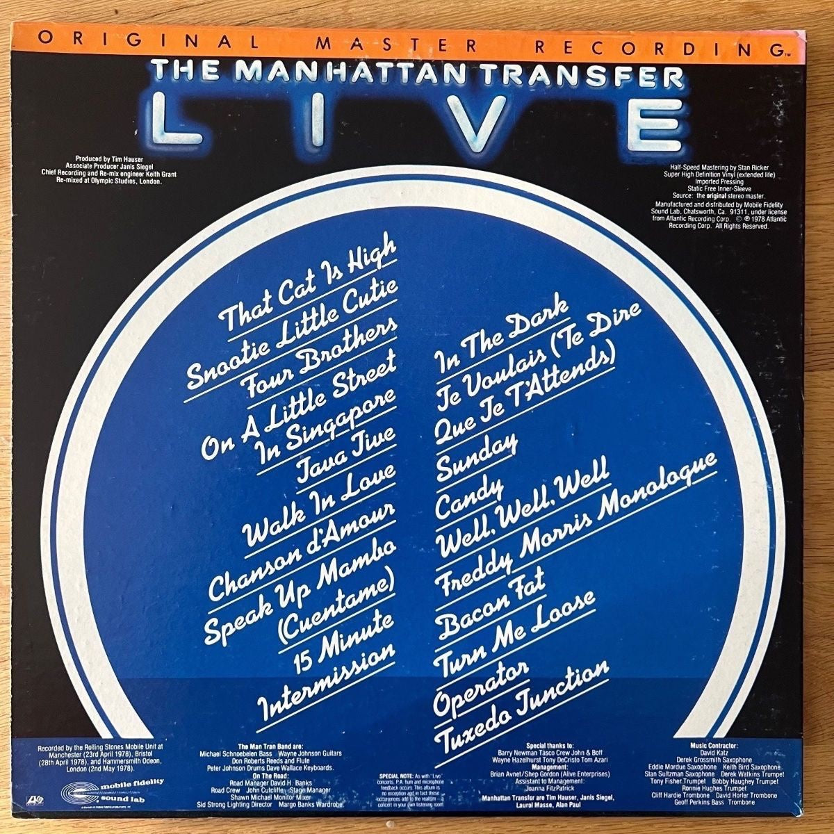 Manhattan Transfer - Live / Audiophile MFSL 1979 - (M-/VG++)