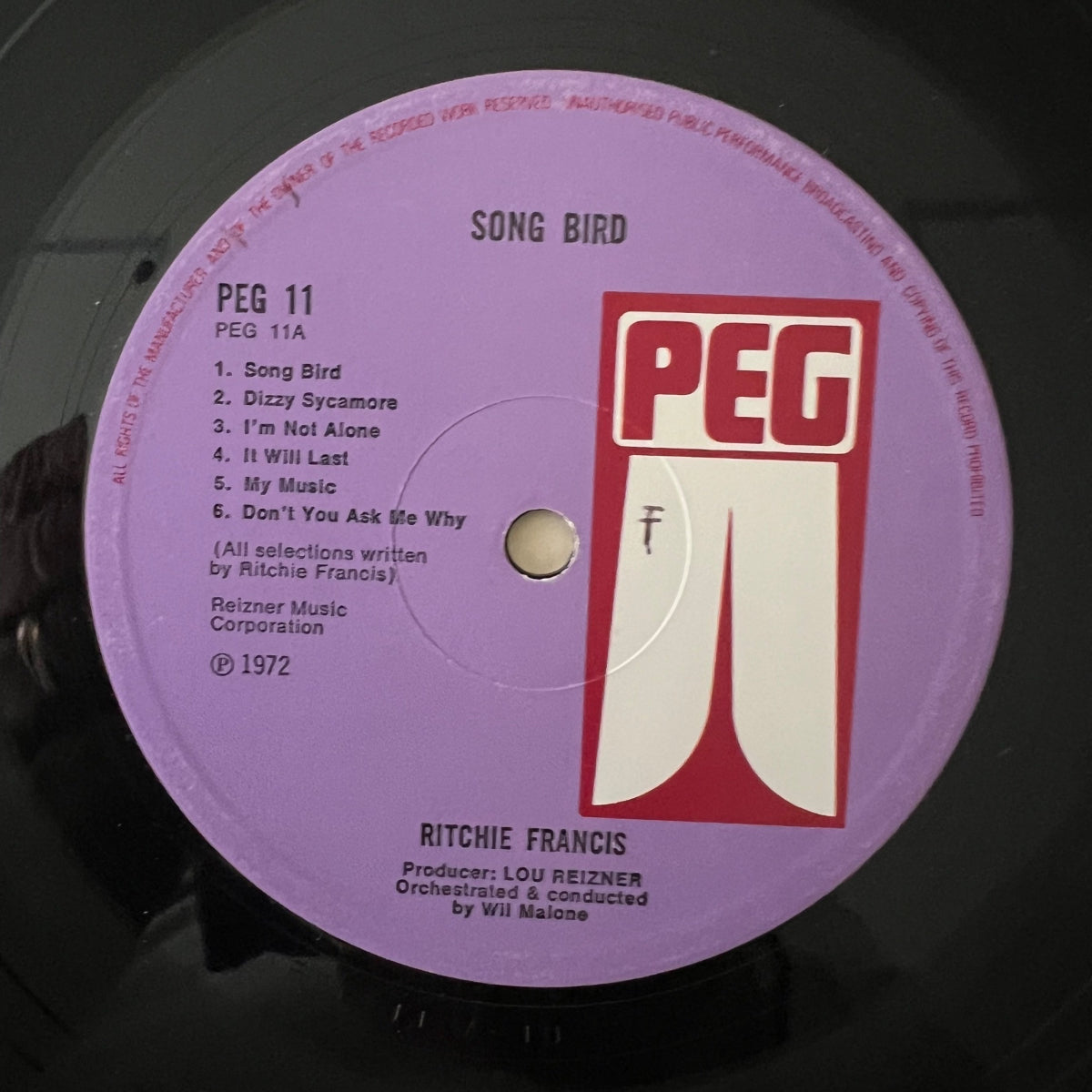 Ritchie Francis - Song Bird / 1. UK-Press. 1972 - (VG+/VG+)