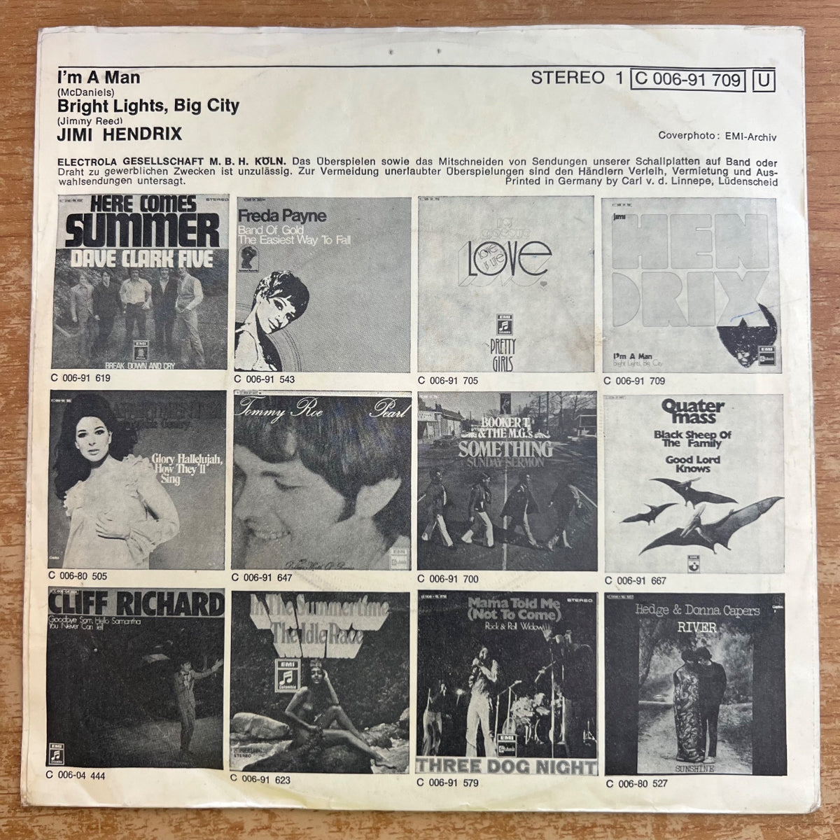 Jimi Hendrix - I'm A Man / 1ère presse 1970 - (M-/VG+)