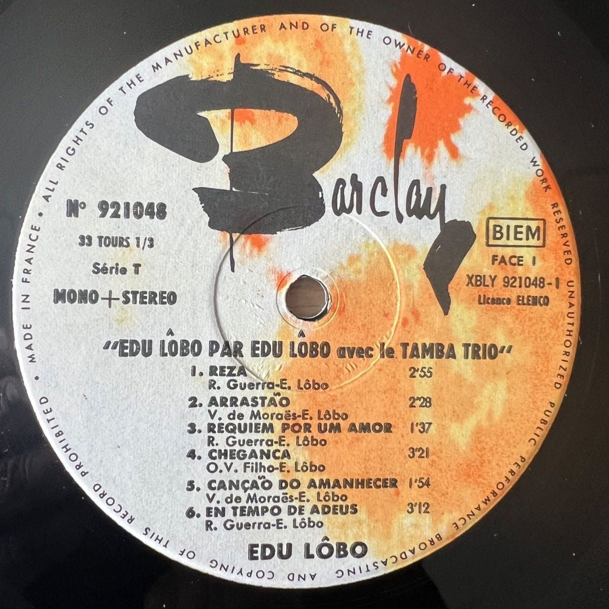 Edu Lôbo Avec La Tamba Trio - Same / 1. France-Press. 1969 - (M-/VG++)