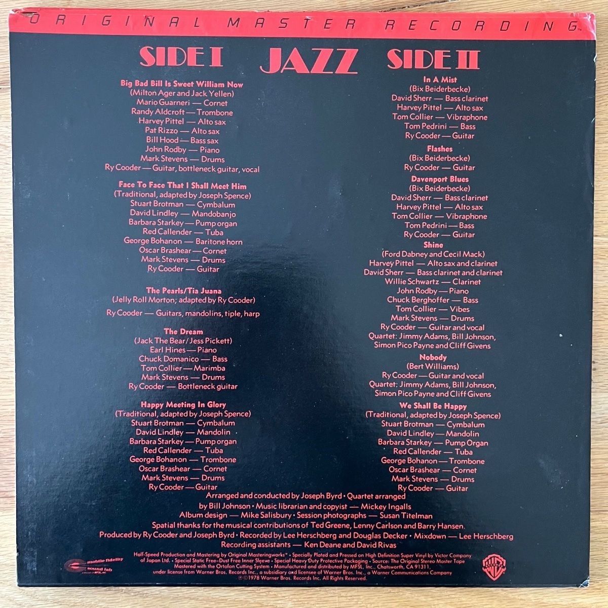 Ry Cooder - Jazz / Audiophile MFSL 1984 - (M-/VG++)