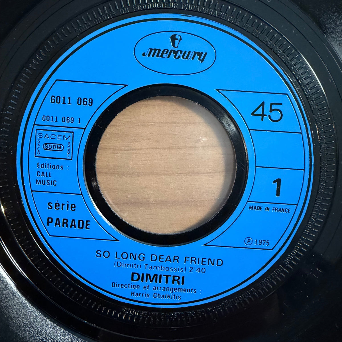 Dimitri - So Long Dear Friend / 1. France-Press. 1975 - (VG+/VG+)